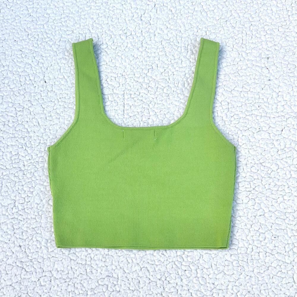 Glassons Green Ribbed Tank Top - Picture 2 of 4